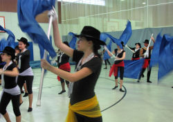 CSMS Color Guard Warming up before Competition
